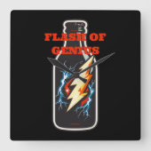 Genius-Blitz Quadratische Wanduhr (Vorderseite)