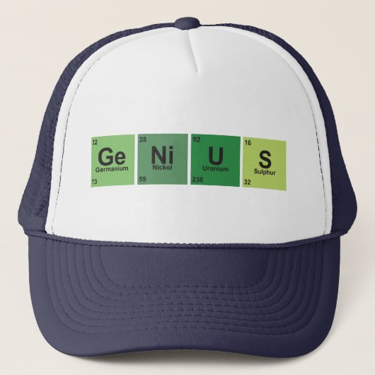 Genius Cap. Periodic table of elements. Truckerkappe (Vorderseite)