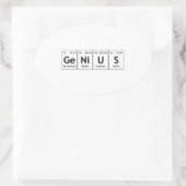 GeNiUS Chemistry Periodic Table Words Elements Ovaler Aufkleber (Tasche)