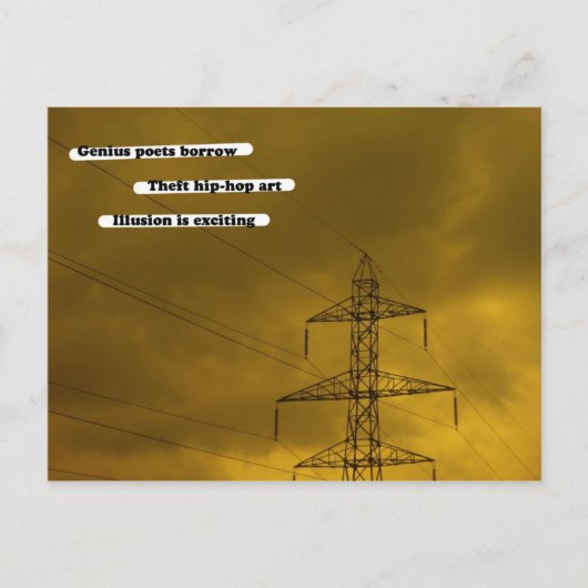 Genius Dichter leihen sich Postkarte (Vorderseite)