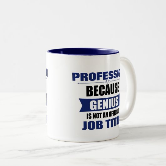 Genius ist kein Job-Titel Custom Zweifarbige Tasse (VorderseiteRechts)