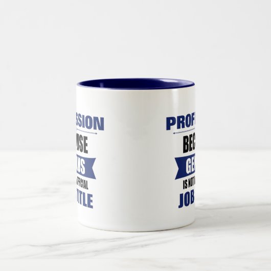 Genius ist kein Job-Titel Custom Zweifarbige Tasse (Mittel)