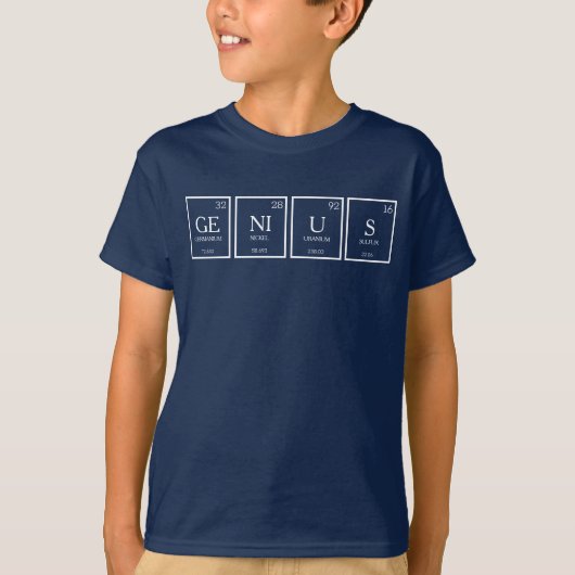 Genius Periodenelement Chemie Name T-Shirt (Vorderseite)