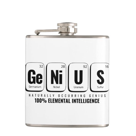 GENiUS Periodic Table - Funny Science Design Flachmann (Vorderseite)