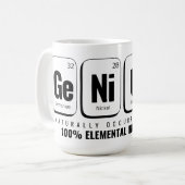 GENiUS Periodic Table - Funny Science Design Kaffeetasse (Vorderseite Links)