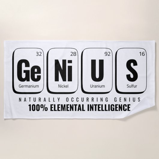 GENiUS Periodic Table - Funny Science Design Strandtuch (Vorderseite)