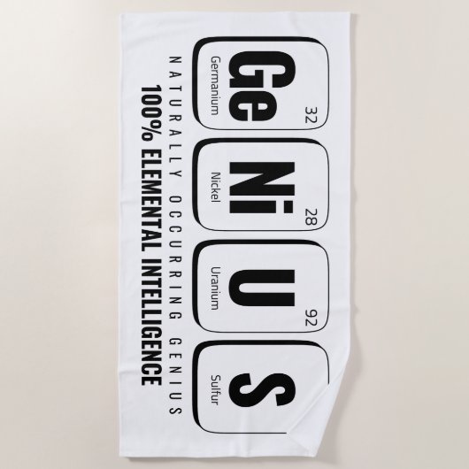 GENiUS Periodic Table - Funny Science Design Strandtuch (Vorderseite)