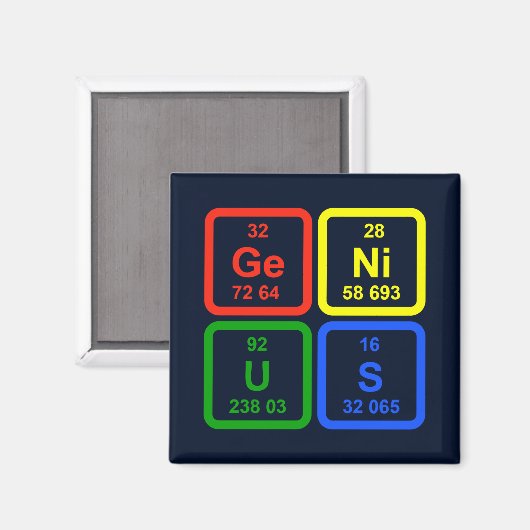 Genius Periodic Table of Elements Science Magnet (Vorderseite/Rückseite)