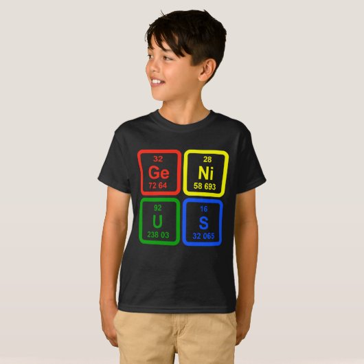 Genius Periodic Table of Elements Science T-Shirt (Vorne ganz)