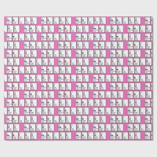 Genius Periodic Table Science Geek Nerd Geschenkpapier (Flach)
