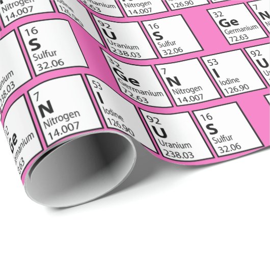 Genius Periodic Table Science Geek Nerd Geschenkpapier (Rolleneckpunkt)