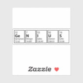 Genius Periodic Table Science Nerd Funny Aufkleber (Blatt)
