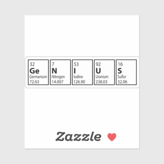 Genius Periodic Table Science Nerd Funny Aufkleber (Blatt)