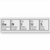 Genius Periodic Table Science Nerd Funny Aufkleber (Vorderseite)