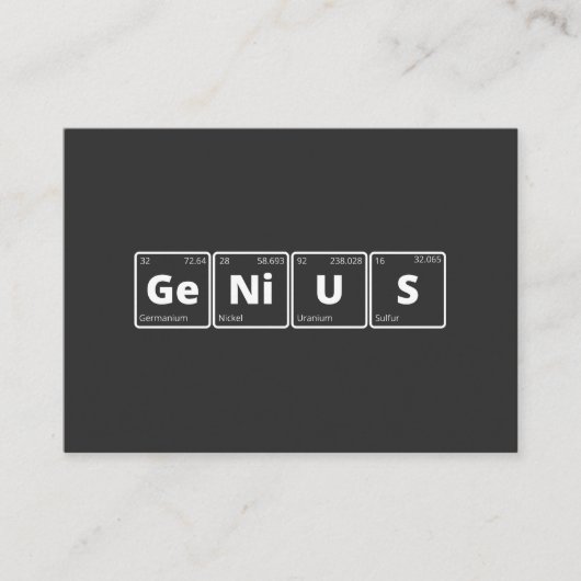 Genius - Periodic Table Visitenkarte (Vorderseite)