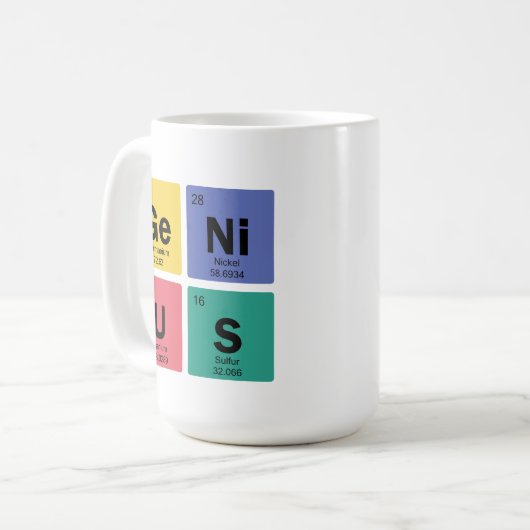 GENIUS | Periodische Tabelle der Elementsymbole Kaffeetasse (Vorderseite Links)