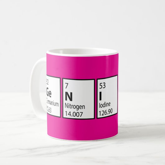 Genius Science Nerd Fun Pink Kaffeetasse (Vorderseite Links)