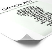 Genius Test Poster mit Text, um Ihren Geist zu tes (Ecke)