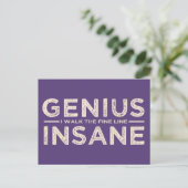GENIUS VS INSANE benutzerdefinierte Postkarte (Stehend Vorderseite)