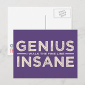 GENIUS VS INSANE benutzerdefinierte Postkarte (Vorne/Hinten)