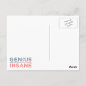GENIUS VS INSANE benutzerdefinierte Postkarte (Rückseite)