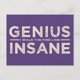 GENIUS VS INSANE benutzerdefinierte Postkarte