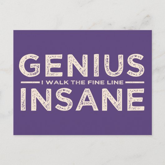 GENIUS VS INSANE benutzerdefinierte Postkarte (Vorderseite)