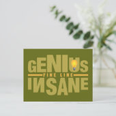 GENIUS VS INSANE benutzerdefinierte Postkarte (Stehend Vorderseite)