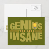 GENIUS VS INSANE benutzerdefinierte Postkarte (Vorne/Hinten)