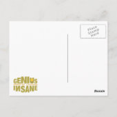 GENIUS VS INSANE benutzerdefinierte Postkarte (Rückseite)