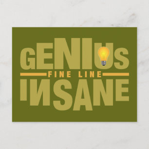 GENIUS VS INSANE benutzerdefinierte Postkarte