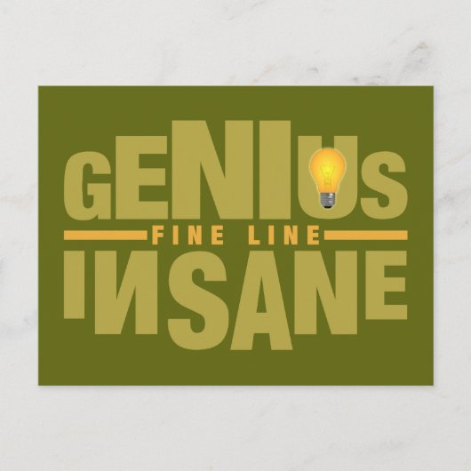 GENIUS VS INSANE benutzerdefinierte Postkarte (Vorderseite)