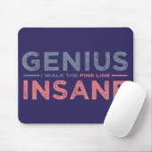 GENIUS VS INSANE Custom Mousepad (Mit Mouse)