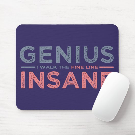GENIUS VS INSANE Custom Mousepad (Mit Mouse)