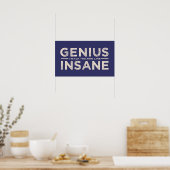 GENIUS VS INSANE kundenspezifisches Farbposter Poster (Küche)