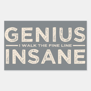 GENIUS VS INSANE Sonderaufkleber Rechteckiger Aufkleber