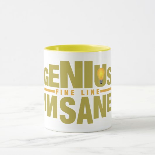 GENIUS VS INSANE Tasse - wählen Sie Stil & Farbe (Zentrum)