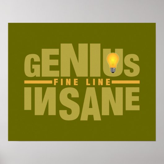 GENIUS VS INSANE Zollplakat Poster (Vorne)