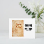 Genius Within (Leonardo da Vinci Selbstportrait) Postkarte (Stehend Vorderseite)