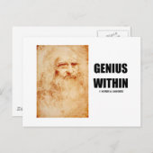 Genius Within (Leonardo da Vinci Selbstportrait) Postkarte (Vorne/Hinten)