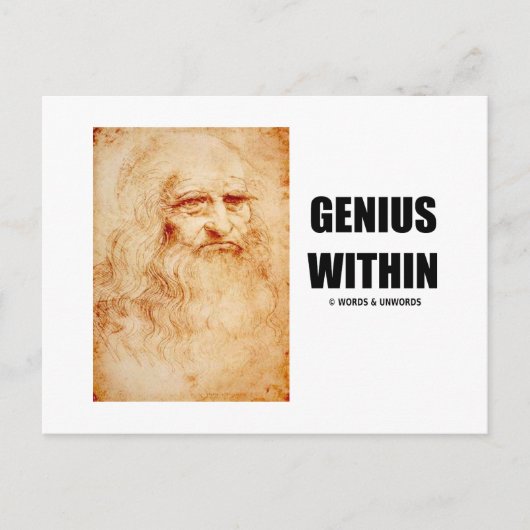 Genius Within (Leonardo da Vinci Selbstportrait) Postkarte (Vorderseite)