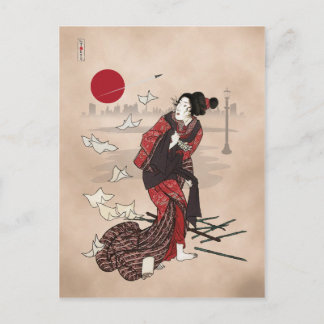 Genji kumo ukiyoye awase postkarte