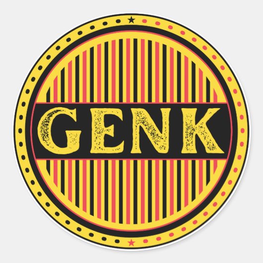 Genk City Pride Emblem – Belgian Identity Runder Aufkleber (Vorderseite)