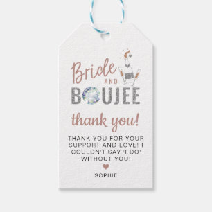 GENNA Rose Gold Silver Glitzer Bride & Boujee Geschenkanhänger