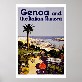 Genoa Genova Italien Vintage Travel Poster