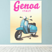 Genoa Italy Scooter Leinwanddruck (Insitu (Holzboden))