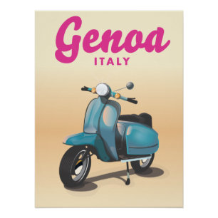 Genoa Italy Scooter Poster