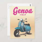 Genoa Italy Scooter Postkarte (Vorne/Hinten)