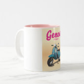 Genoa Italy Scooter Zweifarbige Tasse (Vorderseite Links)