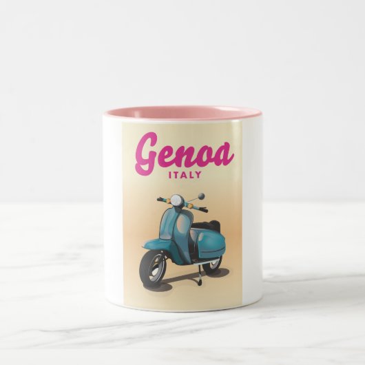 Genoa Italy Scooter Zweifarbige Tasse (Mittel)